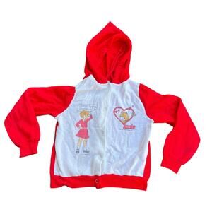 34. Vtg Absolutely Annie Sears Girls Youth L 80s Sweater Red & White Vintage